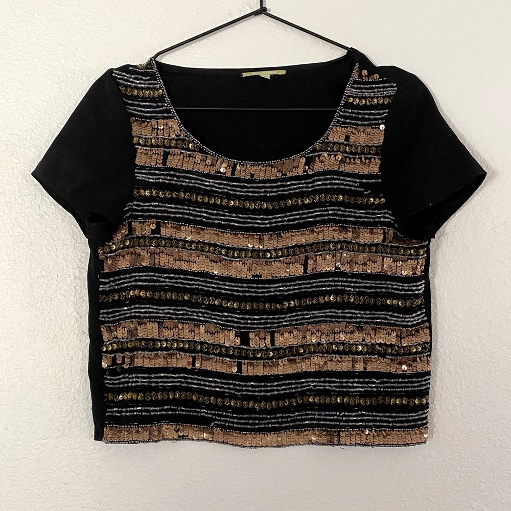 Gianni Bini sequin beaded crop top